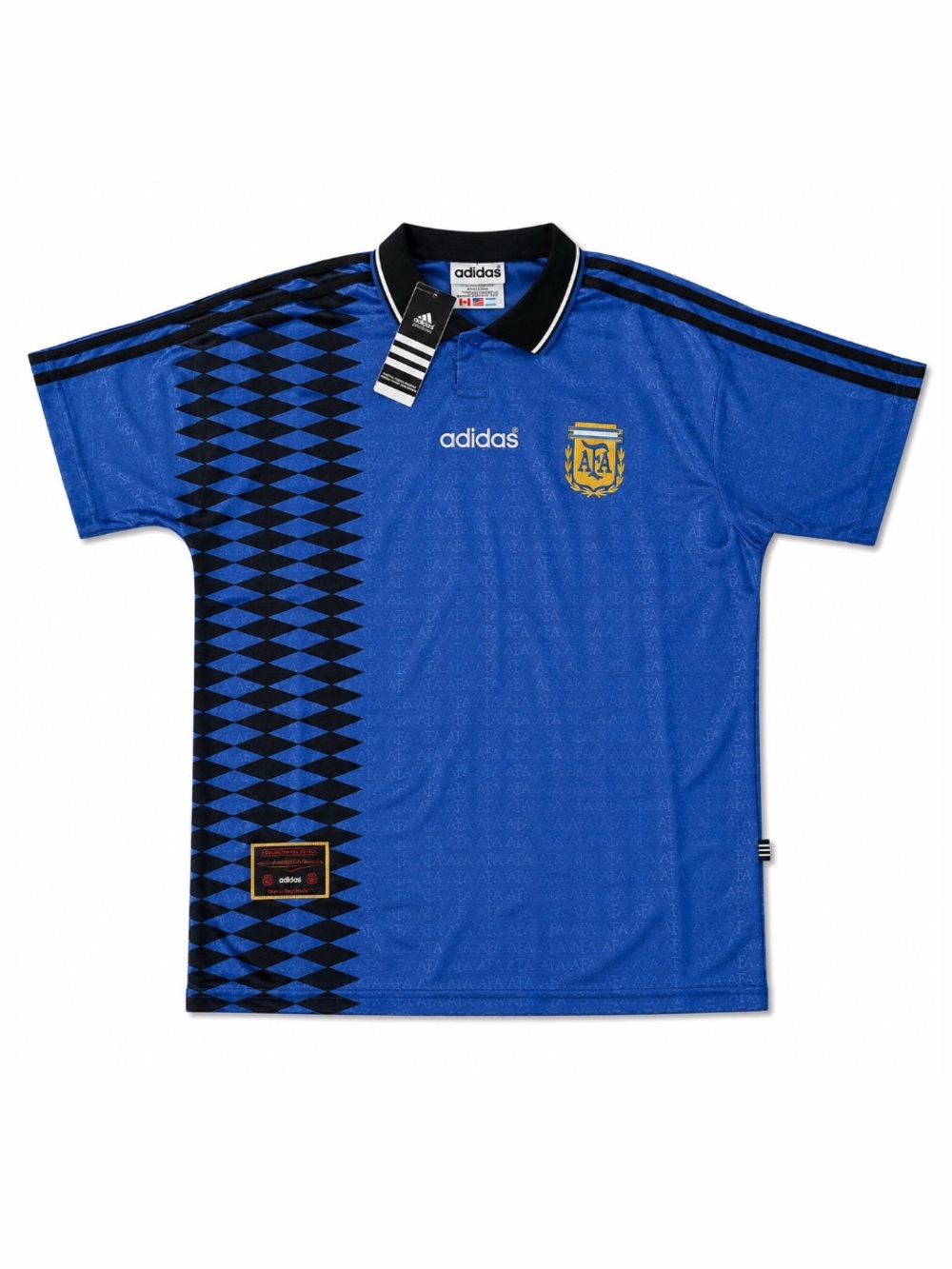 adidas Men’s Royal Blue Argentina Football Polo with Black Accents